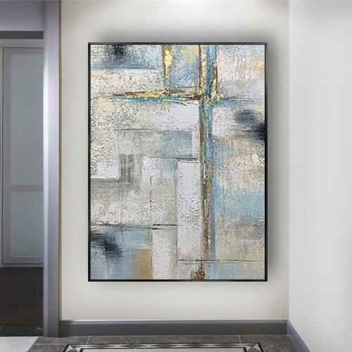 Artist Hand-painted High Quality Abstract Grey Oil Painting on Canvas Beautiful White and Grey Colors Oil Painting for Wall Art
