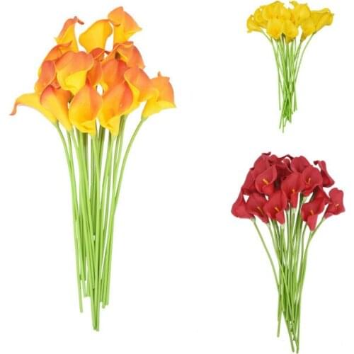 10Pcs Artificial Flowers Calla Lily Bouquets Wedding Decoration Fake Flowers Home Decoration Artificial Plants
