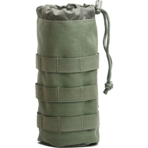 Camouflage Outdoor MOLLE Water Bottle Pouch Drawstring 1000D Tactical Bottle Holder Hydration H2O Carrier Army Kettle Bag