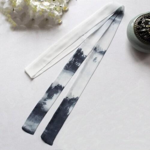 Chinese-style Ink Crane Men And Women mo e Chinese Clothing Hair Band Antique Style Ribbon Xian Qi Ribbon