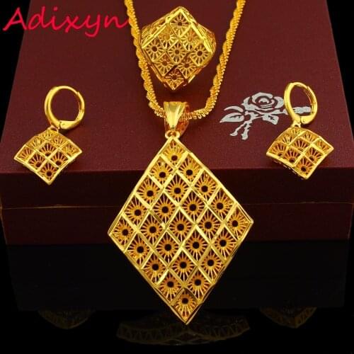 New Arrival Ethiopian Jewelry Set Pendant /Necklace/Earring/Ring Jewelry 24K Gold Color Eritrea Habesha Women Party African