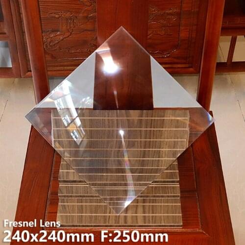 Fresnel lens 240x240mm F250mm 13.4" Spotlight Solar energy Stage lights diy Projector 3X magnification optical Customizable