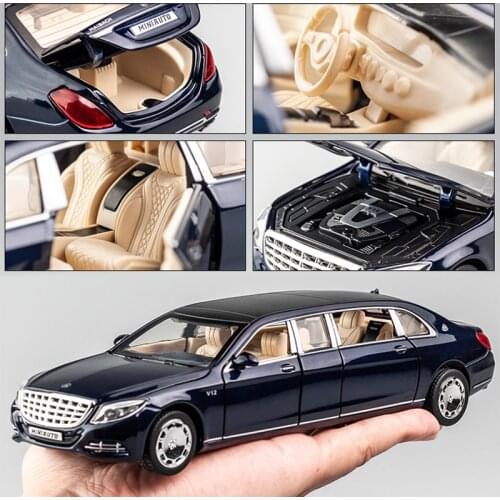 1:32 Mercedes-Benzs Maybach S650 Alloy Car Diecast Open Door Pull Back Model Metal Vehicle Simulation Collection Toys for boys