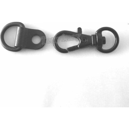 Fashion Black Alloy Lobster Keychains 100pcs/lot D Ring Keyrings Free Shipping