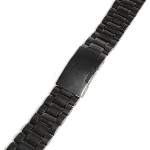 2019 High Quality Men Women 20mm Stainless Steel Watch Band Strap Bracelet Black