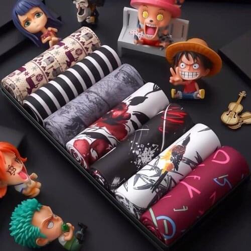 7PCS/Lot MenS Underwear MenS Boxer Pants Modal Lightweight Comfortable Breathable Print MenS Mid-Waist Boxer Boxer Mail Pouch