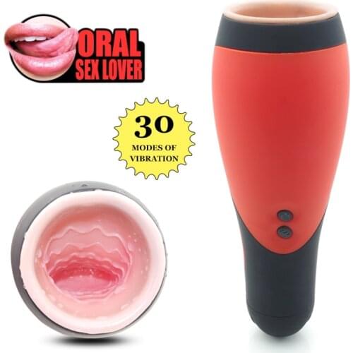 30 Speed Male Masturbator Cup Vibrators Oral Sex toys for Men Stimulator Penis Massager Tight deep throat Artificial Vagina Cup