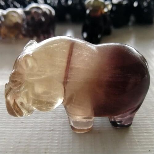 Natural crystal stone fluorite crystal quartz rhino healing raw stone carving 1 pc