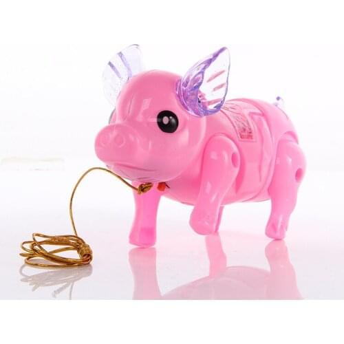 2019New cute pig toy Music has cool lights to walk Boys and girls plastic pets Birthday holiday party gifts Childrens playmates