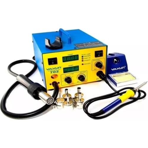 Yaxun 702 hot air gun and soldering 2 in 1 SMD rework station high quality welding Bga rework station,2 LCD temperature display
