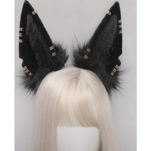Vintage Handmade Egyptian Mythology Simulation Animal Ears KC Wolf Beast Ears Headband Hairhoop Headwear For Cosplay Costume