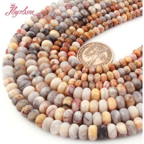 Rondelle Multicolor Crazy Lace Agates Loose Natural Stone Beads For DIY Jewelry Making Necklace Braceler 3x6/4x8mm Strand 15"