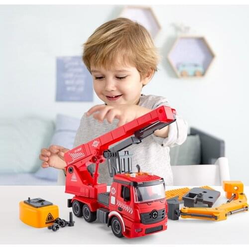 Diy Disassembly Screw Fire Truck Loading Unloading Engineering Truck Excavator Bulldozer Kids Screw Boys Tool Education Toys Car