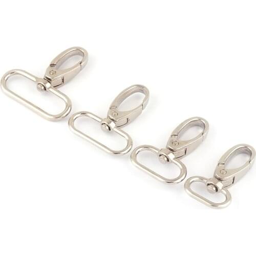 20-38mm Silver Swivel Clasp Claw, Lanyard Dog Hook,Lobster Key Ring Clasp Purse Hardware Bag Handbag Webbing Strap Clip Supplies