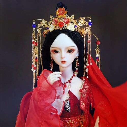 Dream Fairy 1/3 BJD Doll Chinese Bride Style 62CM Ball Jointed Doll Including Clothes Shoes Headwear High-end Customized Doll