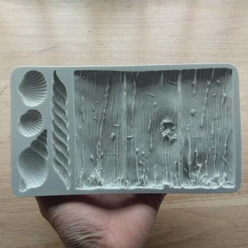 Conch / Wood Shape Silicone Mold Fondant Cake Mold Lace Mold Food Grade Silicone Mold for Kitchen Baking Decoration Tool SQ1833