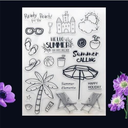 Silicone Seal Transparent Seal DIY Scrapbooking Album Crafts Embossing Hand Account Decorative Rubber Retro Stamp Beach Vacation