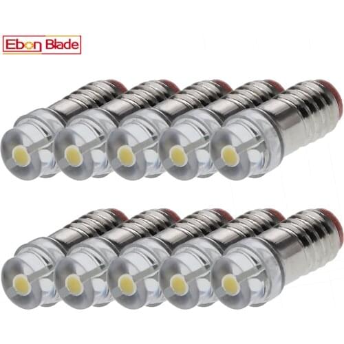 10Pcs Warm White LED Screw Bulb E5 E5.5 COB 0.5W Mini Small Lamp 3V 6V 12V DC Chandelier Scape Model Pram Replacement Light 5mm