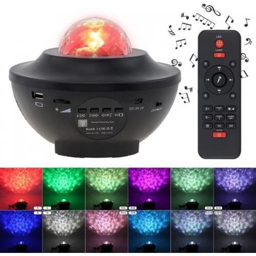 LED Starry Projector Light Music Star Sky Projection Night Lamp Light Decor with Bluetooth Speaker USB Interface Remote Control