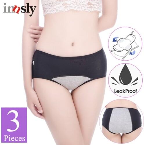 3 Pieces/Set Menstrual Period Panties Women Physiological Panties Leak Proof Female Menstrual Underwear Period Breathable Briefs