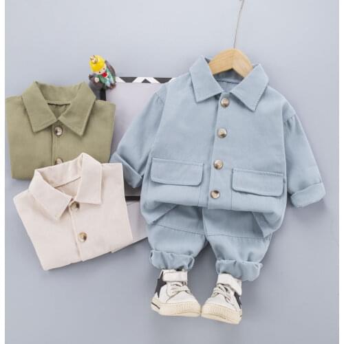 Spring Baby Boys Casual Clothes Infant Kids Work Jacket Coats Pants 2Pcs/Set Toddler Fashion Costume Children Sport Tracksuits