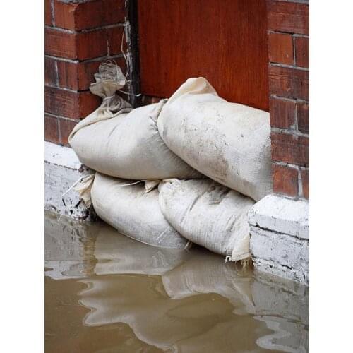 Windproof Sandbag Woven Polypropylene Sack Sandbag With Solid Tie Flood Prevention White Woven Bag With Drawstring Strap