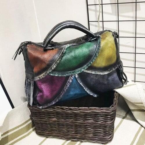 Womens Korean-Style Leather Handbag
