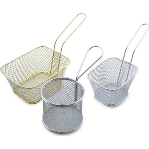1PC Stainless Steel Chips Frying Basket Strainer Fryer Kitchen Cooking Chef Basket Colander Tool French Fries Basket OK 0780