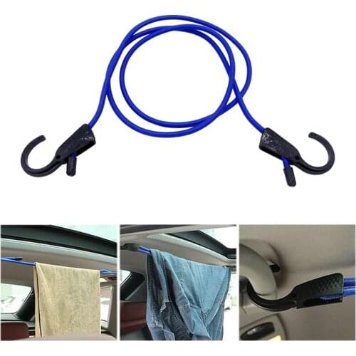 1pc Universal Adjustable Car Elastic Luggage Fixing Rope Cable Strap Plastic Hook Line Stretch Car Luggage Tent Motorcycle Rope