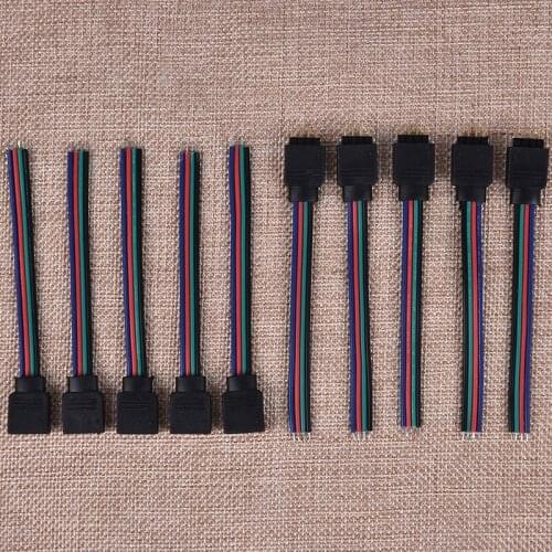 10Pcs 5Pairs 4Pin Male + Female Connector Cable Wire For 3528 5050 LED Strip Light