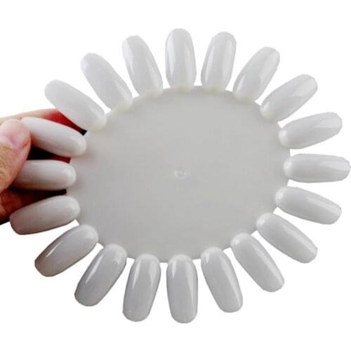 20 Colors False Nail Tips Display French Nail Art Acrylic False Nail Clear Practice Gel Polish Palette Round Wheel Mould DIY
