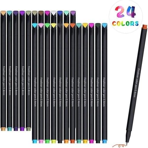 24pc Metallic Markers Paints Pens Art Glass Paint Writing Markers Diy 24ml Color Water-base Pen Office School Stationery Supply