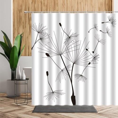 3D Dandelion Shower Curtain Spring Plant Photography Background Bathroom Decoration Polyester Waterproof Bath Curtains With Hook
