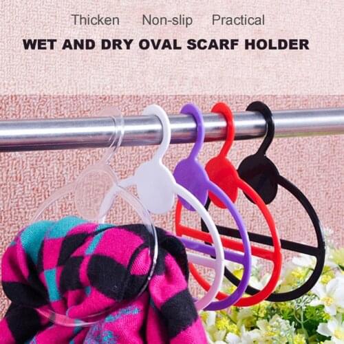 5Pcs Shawl Hanger Load-bearing Hanging Plastic Sturdy Scarf Rack for Bathroom Scarf Wraps Shawl Storage Hanger Ring Ties Hanger
