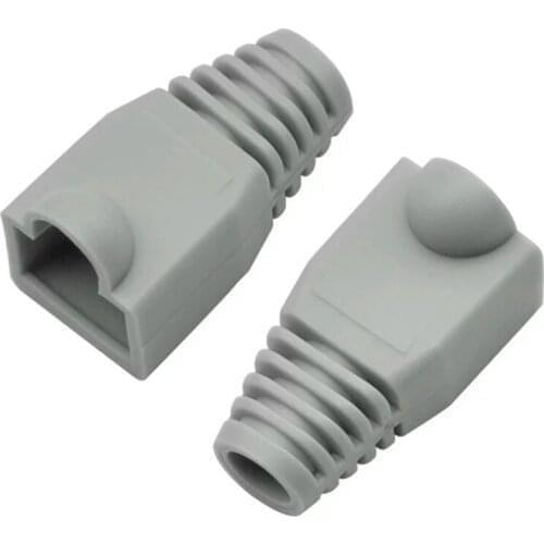 50pcs RJ45 Caps Connector Sheath Cat5e Cat6 Multicolour Tpu Boots Protective Sleeve Gray Red Network Connectors Ethernet