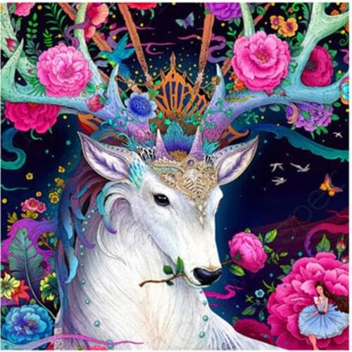 5D DIY Full Round/Square Animal Diamond Painting Deer 3D Embroidery Flowers Cross Stitch Rhinestone Mosaic Home Dector Art Y527