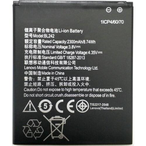 New 2300mAh BL242 Battery Repalcement for Lenovo A6000 A6010 A3860 A3580 A3900 LeMeng K3 K30-T K30-W Phone