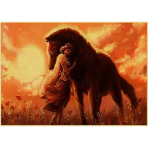 2021 New 5D DIY Full Round Diamond Painting Princess Mononoke Cross Stitch 3D Embroidery Rhinestone Mosaic Home Decor Art Y509