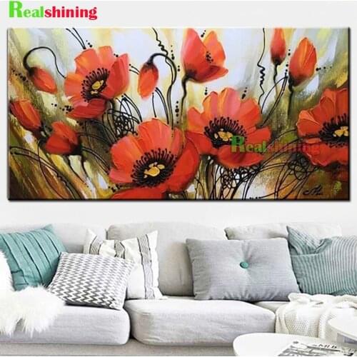 Poppy diamond painting full square round drill cross stitch 5d Diy diamond embroidery flower still life diamond pattern,N2223