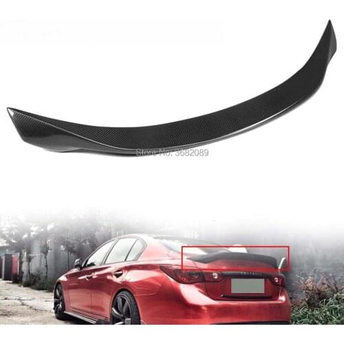 Carbon Fiber Trunk Rear Trunk Wing Spoiler Q50 Style Boot Top Lip For Infiniti Q50 Q50S V37 Sedan 2014-2019 15 16 17 2018 2020