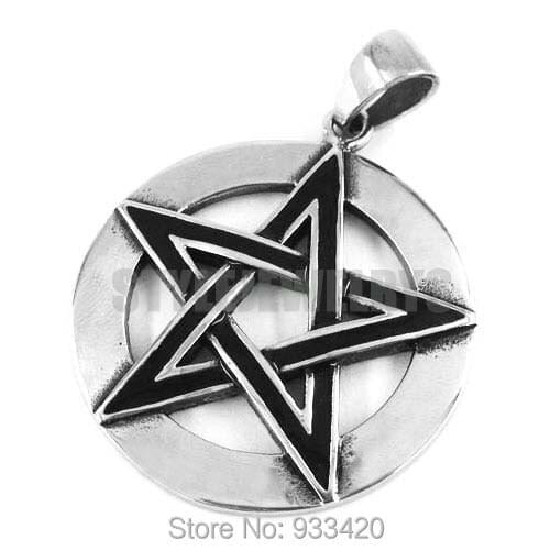 Free shipping! Classic Pentagram Pendant Stainless Steel Jewelry Biker Men Pendant SWP0324