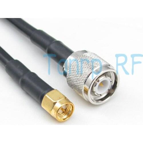 Free Shipping! 20INCH Pigtail coaxial jumper cable 50CM RG58 extension cable TNC male plug to SMA male plug RF connector