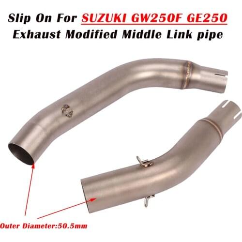 Slip On For SUZUKI GW250 GW250F Motorcycle Exhaust Muffler Escape Modified Middle Tube Link Pipe Left & Right Stainless Steel