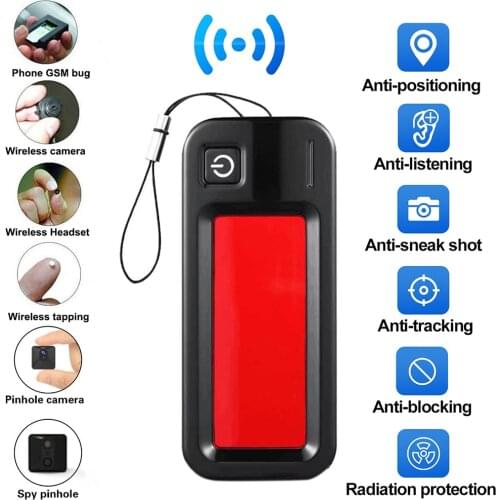 Hide Camera Detector Finder with 12 LED Lights Rechargeable Anti-Sp Wireless Cam Signal Scanner Invisible Lens Tracer for Hotel