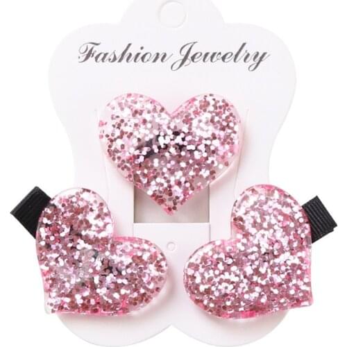 3PCS/ Set Children Headwear Acrylic Love Star Elastic Hair Band Safety Hair Clips Colorful Cute Girls Gift Kids Hair Accessories