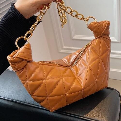 Lozenge Designer Womens Bag 2021 Quilted Lattice Crossbody Bags Simple Chain Female Handbags Solid Color Wild Shoulder Bags Sac