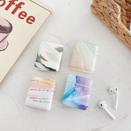 For Airpods case Gradual Marble Pattern Cases For Apple Airpods Earphone Case Cute Cover For Airpods 1 2 Silicone Fundas Coque