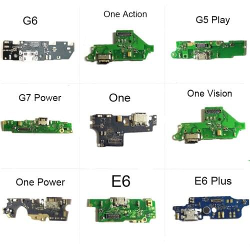 For Moto G6 E6 G5 Play Plus G7 Power one vision power USB Charging Dock Port Connector Plug Flex Cable Board With Microphone