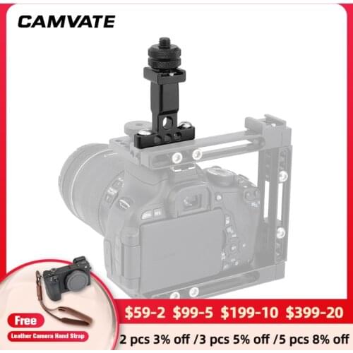 CAMVATE Support Holder With Shoe Mount & 1/4"Male to 1/4"Male Double-ended Screw Adapter For Monitor/Flash/LCD Light Supporting
