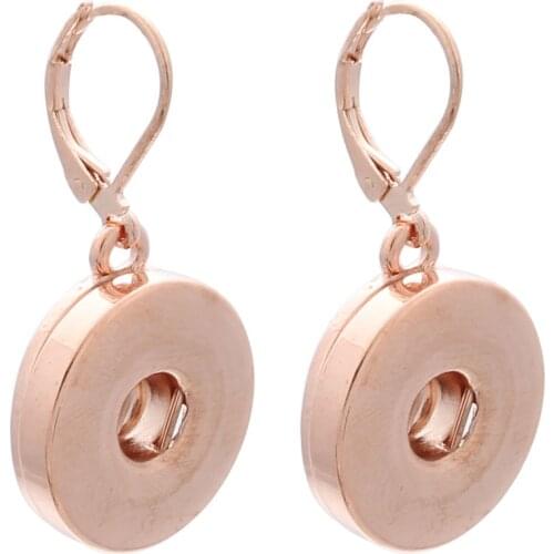 Hot Sale Rose Gold Earrings Metal Snap Drop Earrings Xinnver Snaps Button Earrings Fit 18mm Snaps Jewelry For Women